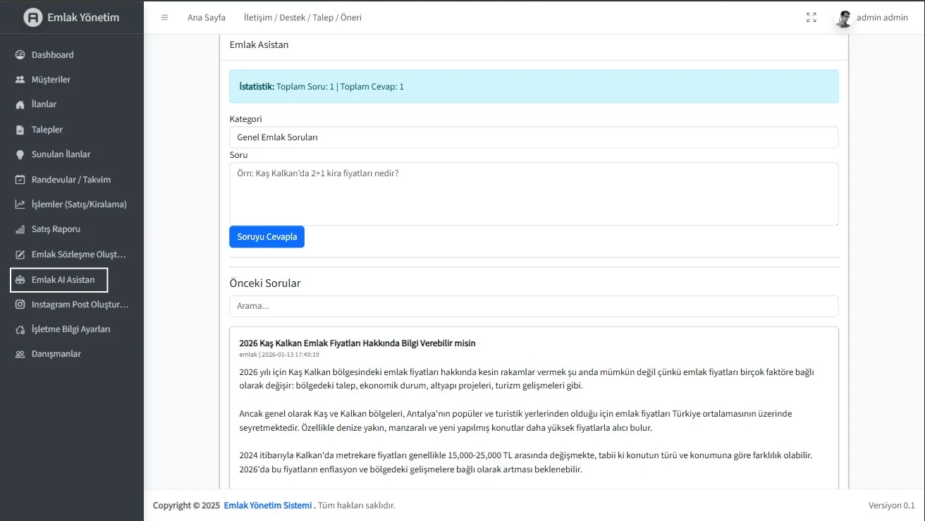 Emlak AI Asistan ekran görüntüsü